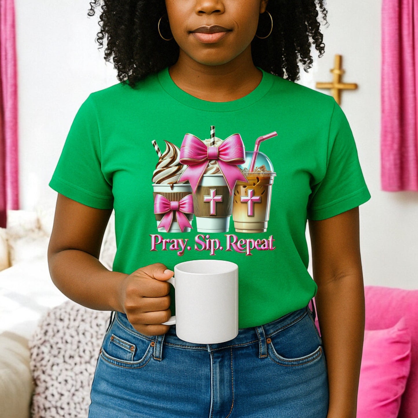 Pray. Sip. Repeat. Tshirts