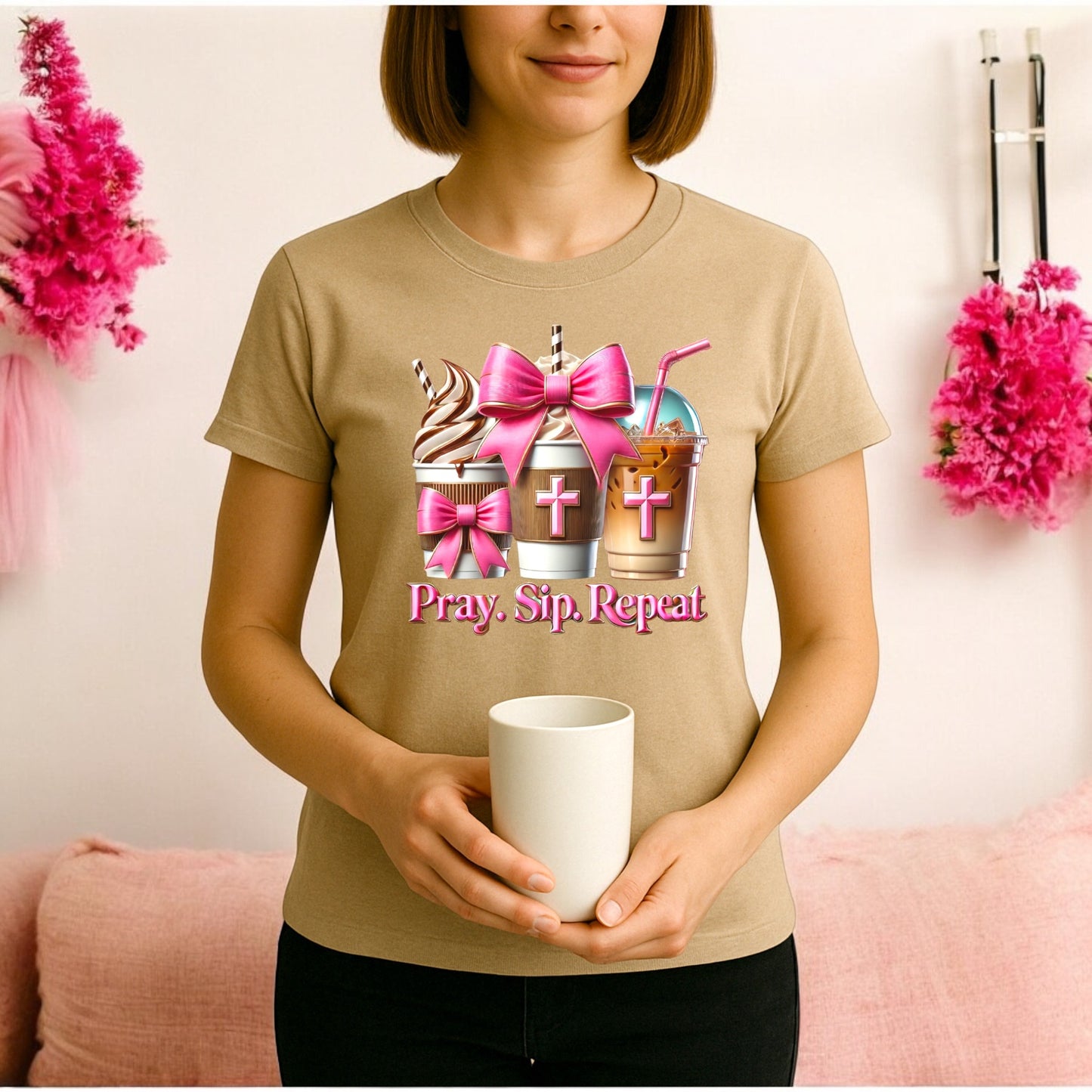 Pray. Sip. Repeat. Tshirts