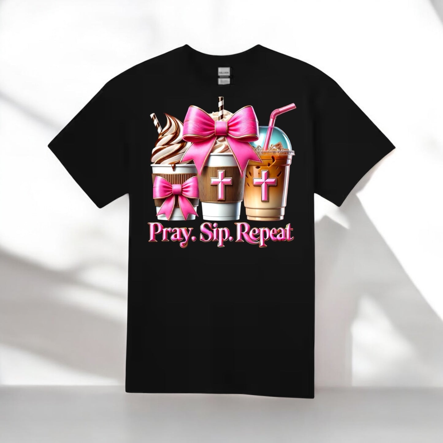 Pray. Sip. Repeat. Tshirts