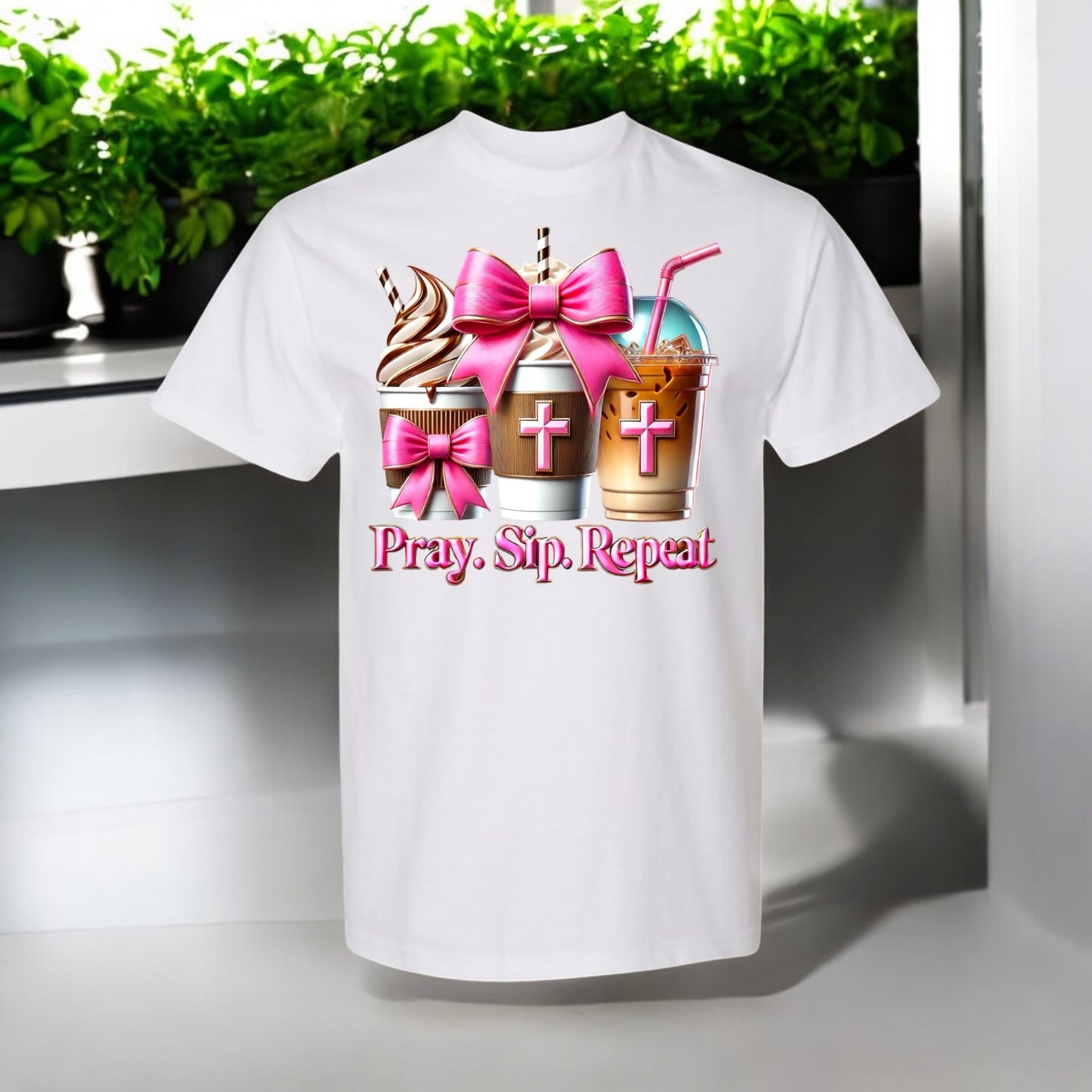 Pray. Sip. Repeat. Tshirts
