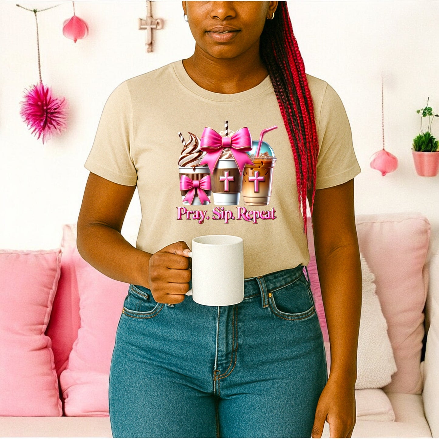 Pray. Sip. Repeat. Tshirts