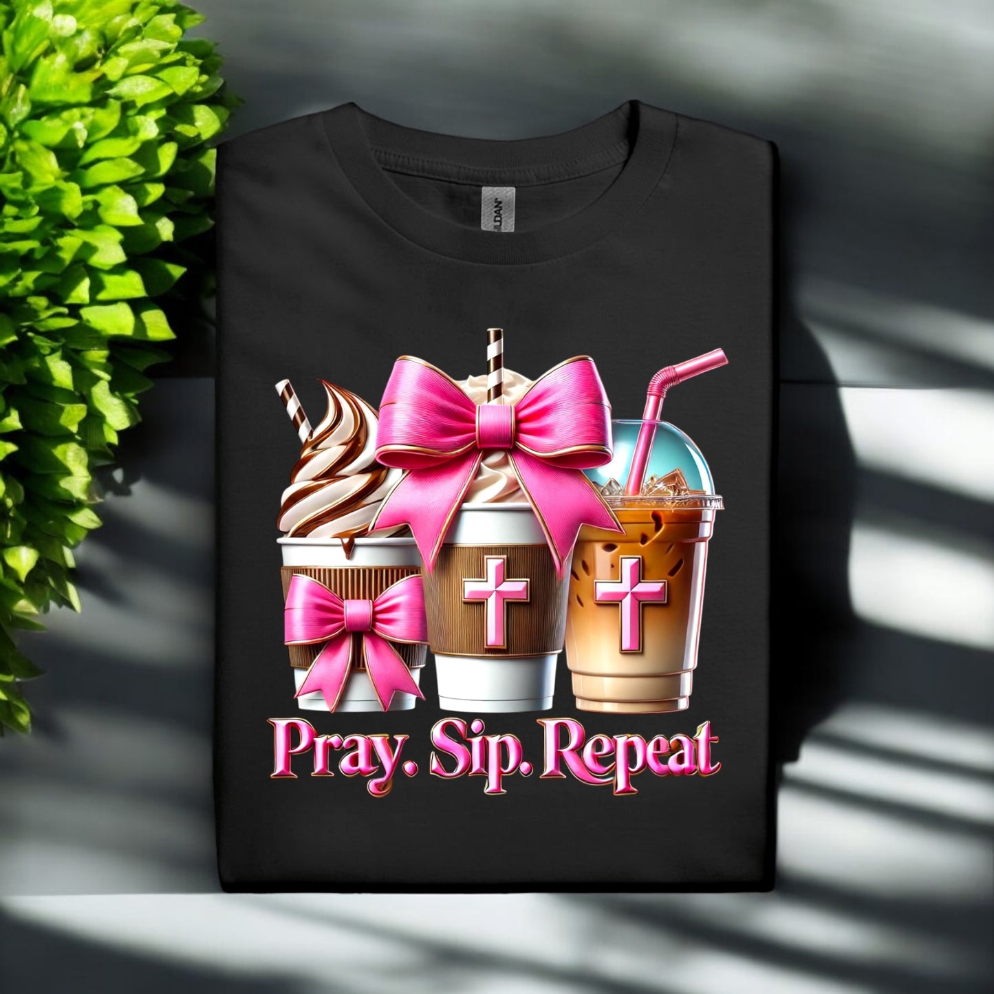 Pray. Sip. Repeat. Tshirts