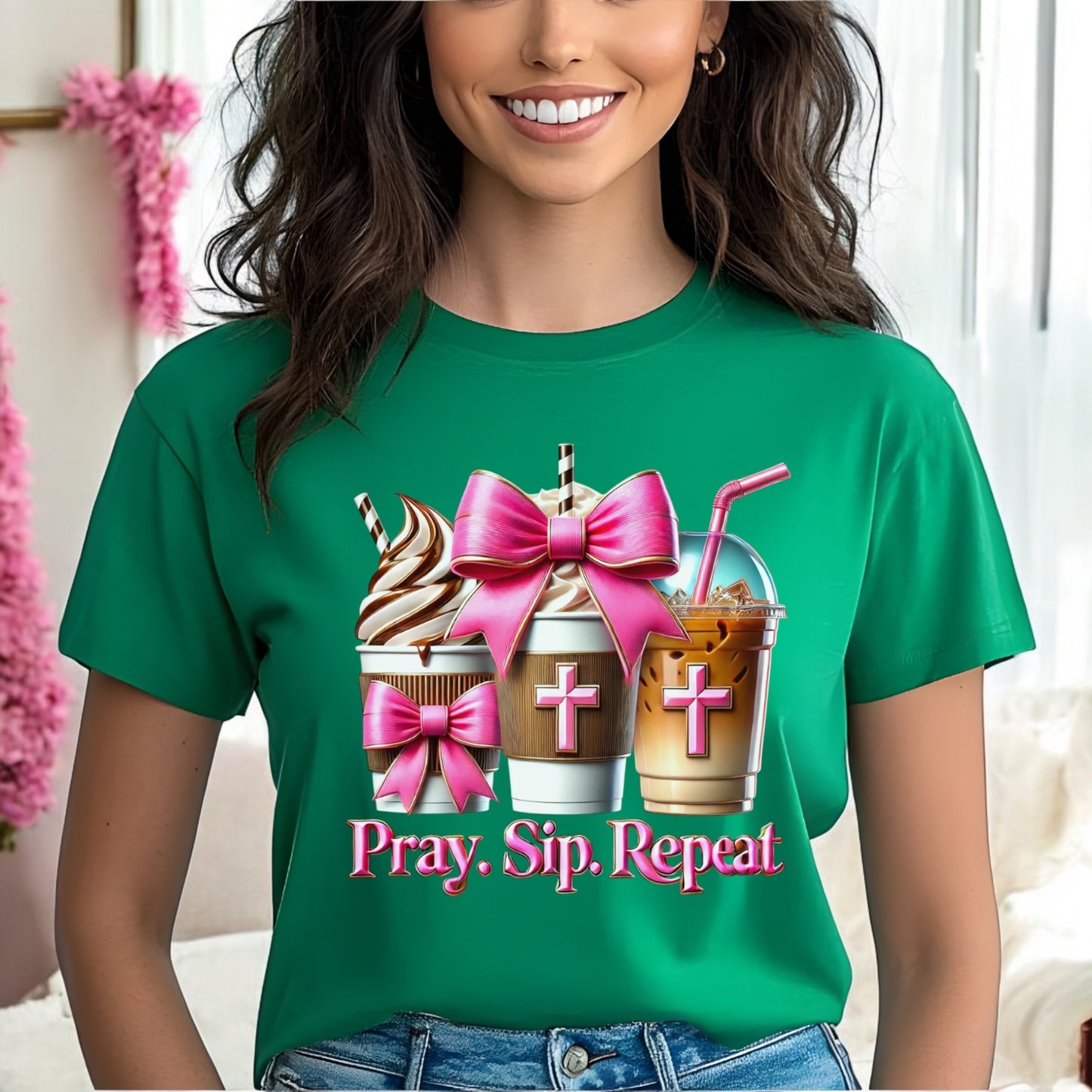 Pray. Sip. Repeat. Tshirts