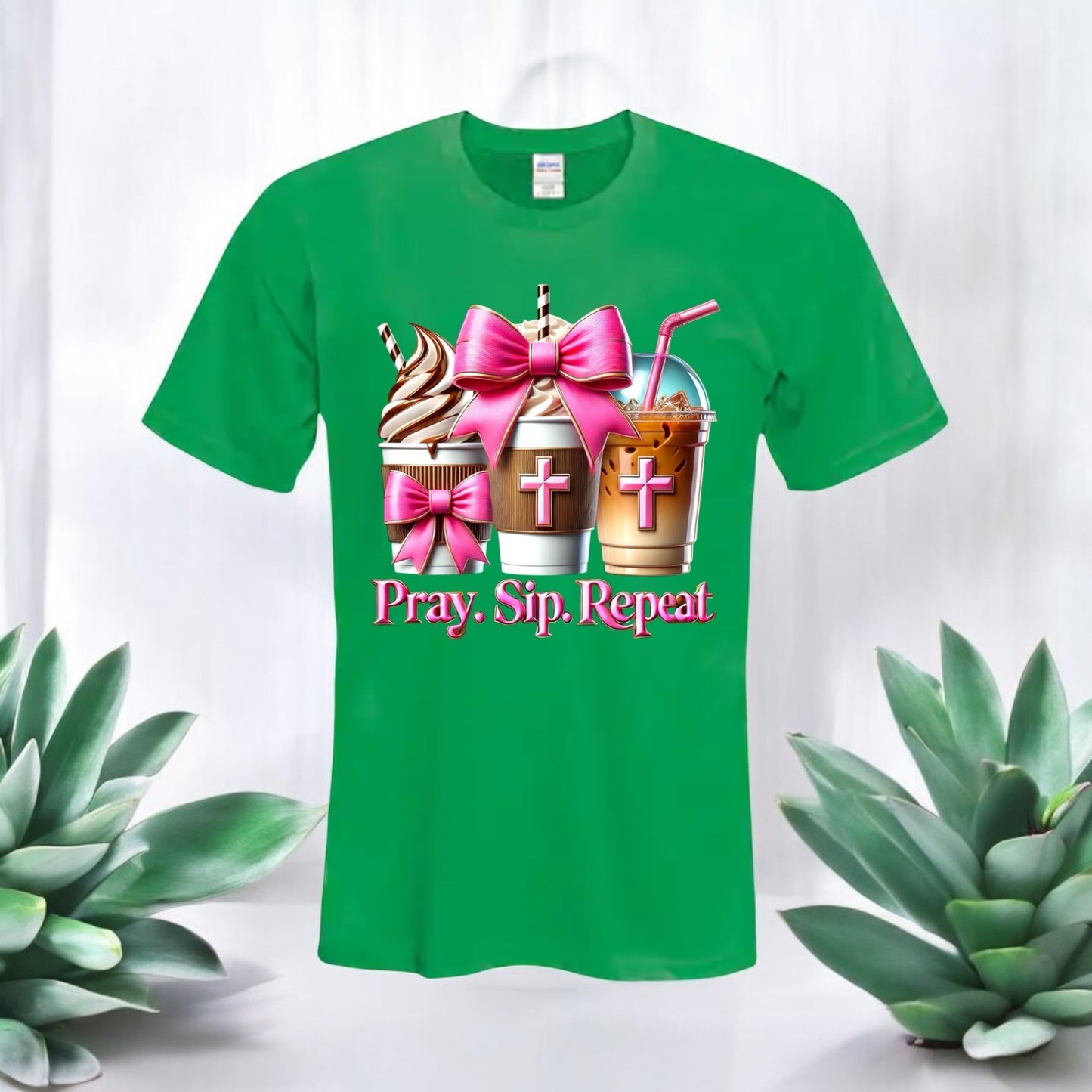 Pray. Sip. Repeat. Tshirts
