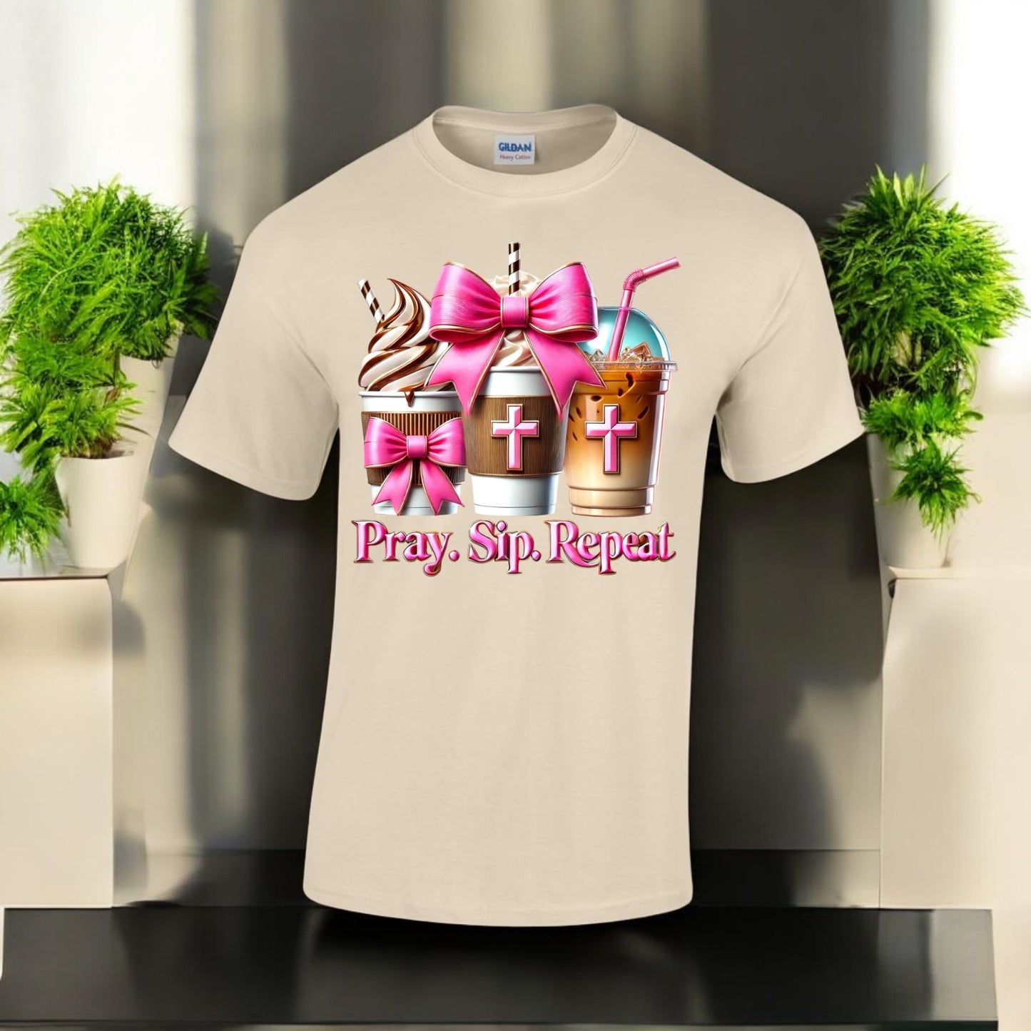 Pray. Sip. Repeat. Tshirts