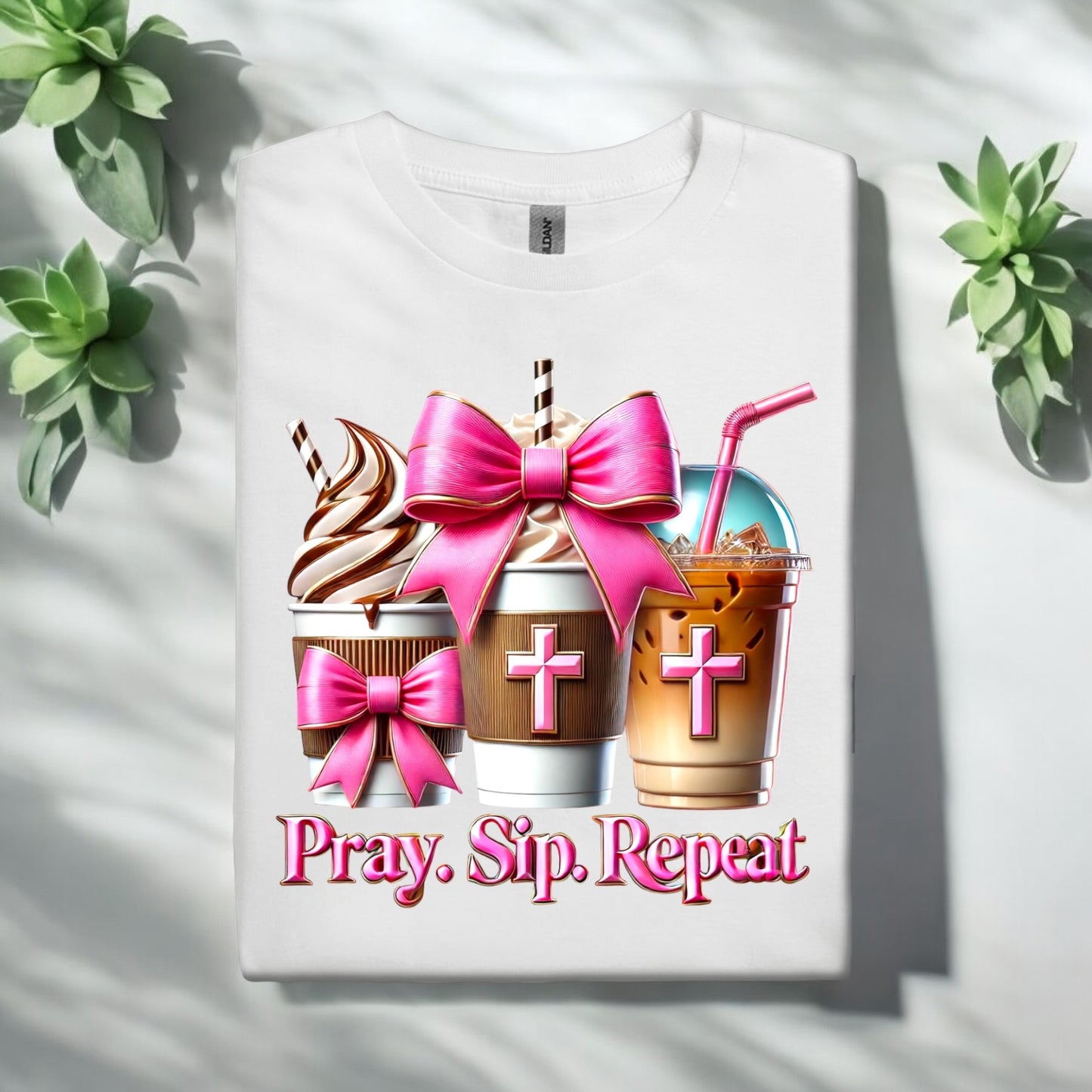 Pray. Sip. Repeat. Tshirts