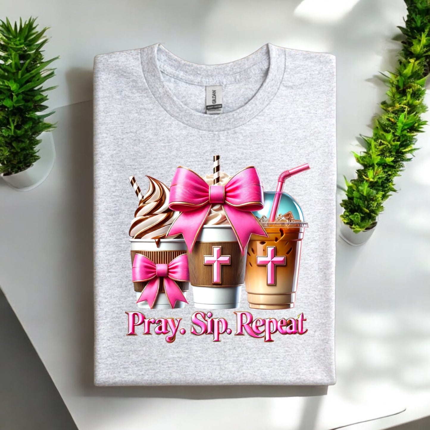 Pray. Sip. Repeat. Tshirts