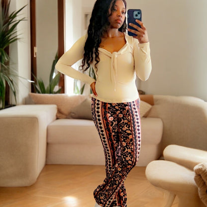 Floral Stream Flare Pants