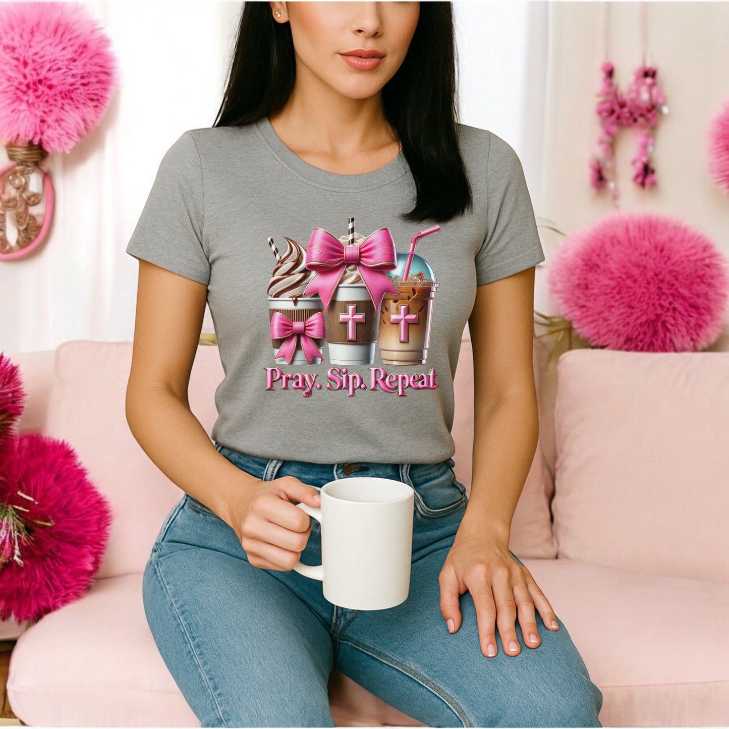 Pray. Sip. Repeat. Tshirts