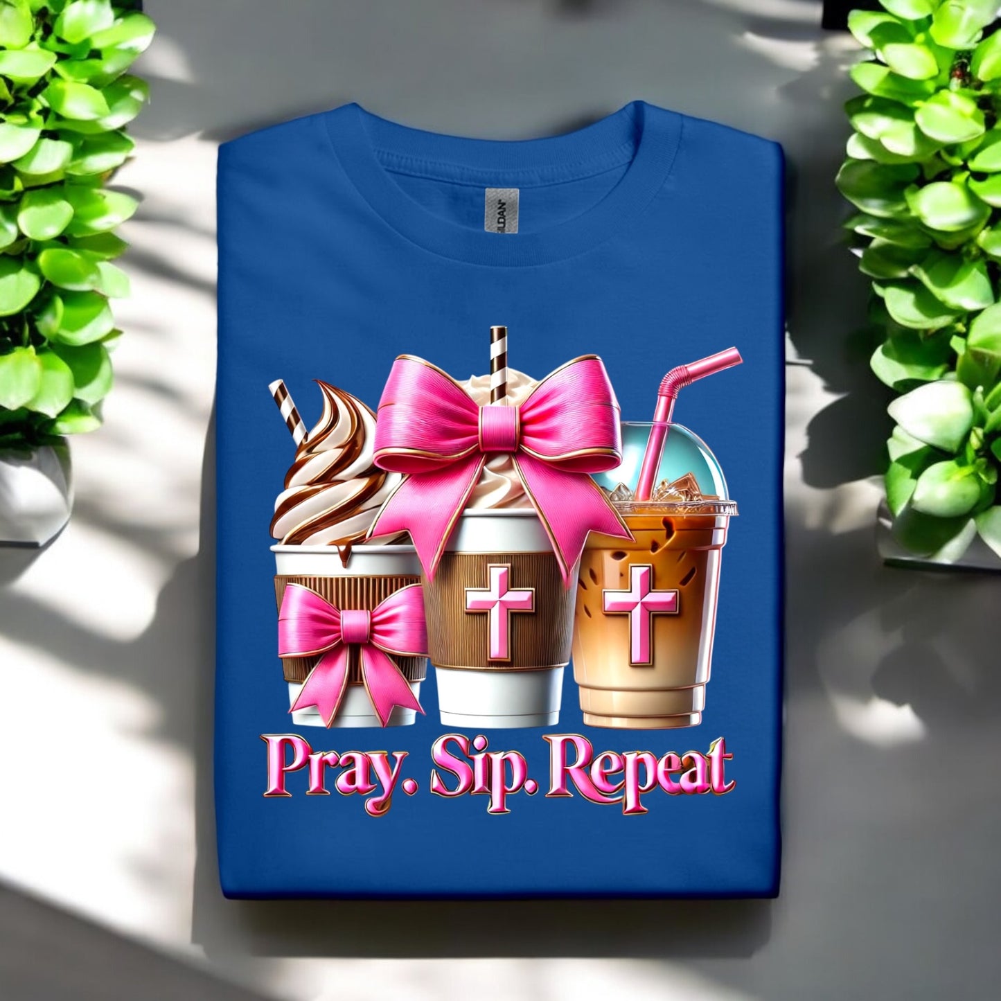 Pray. Sip. Repeat. Tshirts
