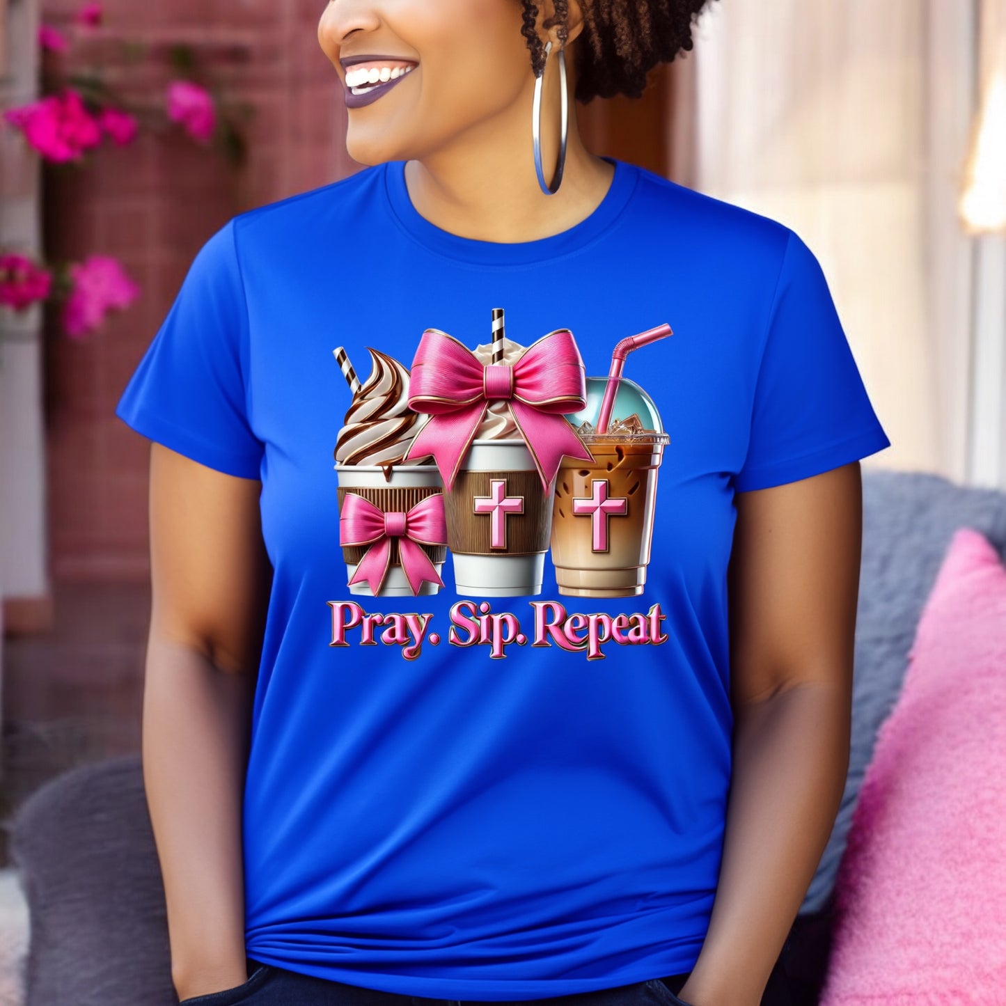 Pray. Sip. Repeat. Tshirts