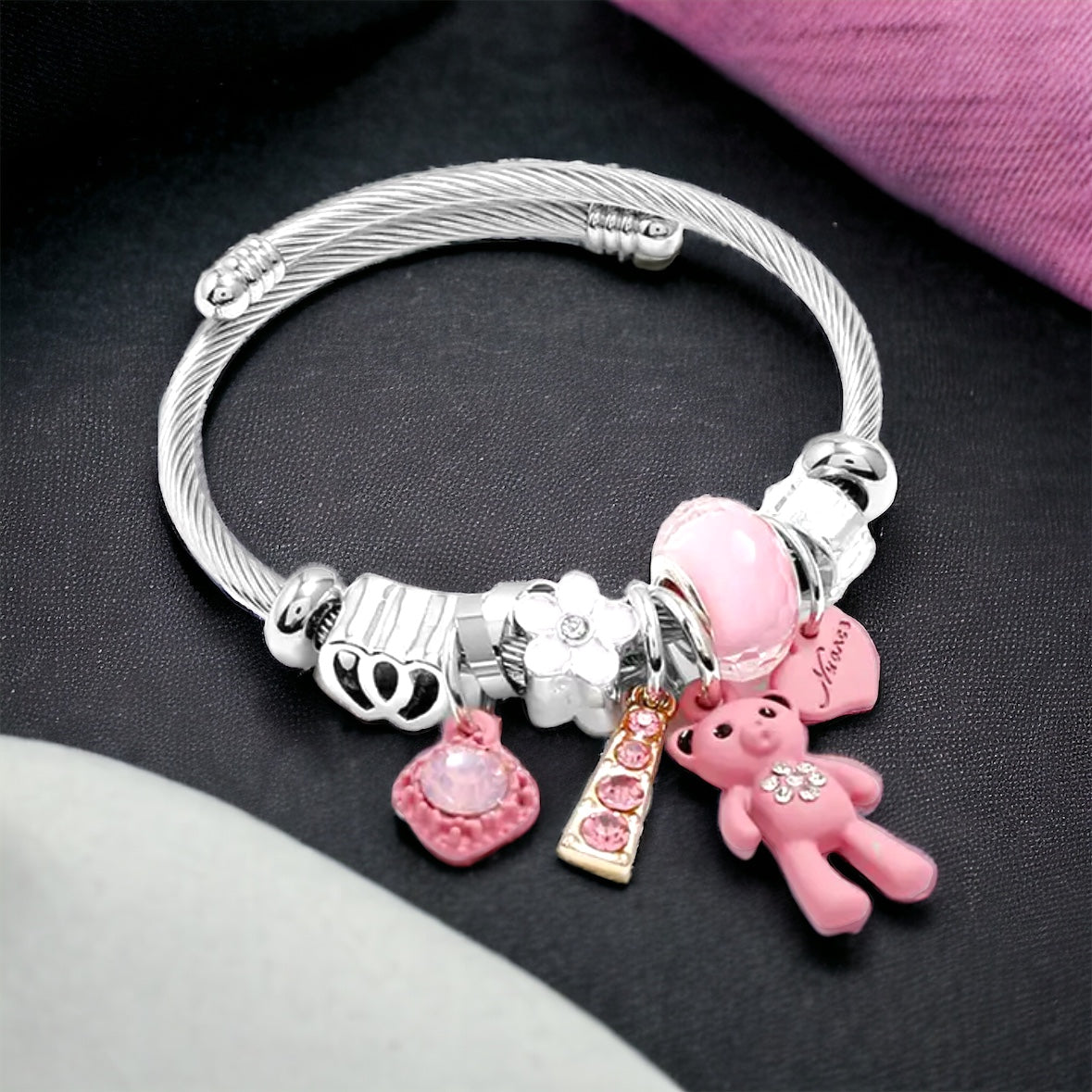 Pink Bear Hug Bracelet