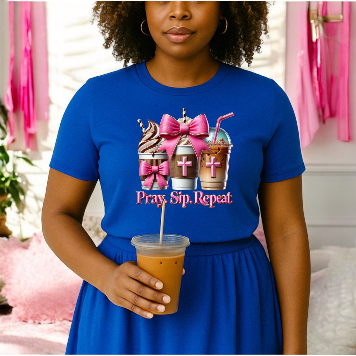 Pray. Sip. Repeat. Tshirts