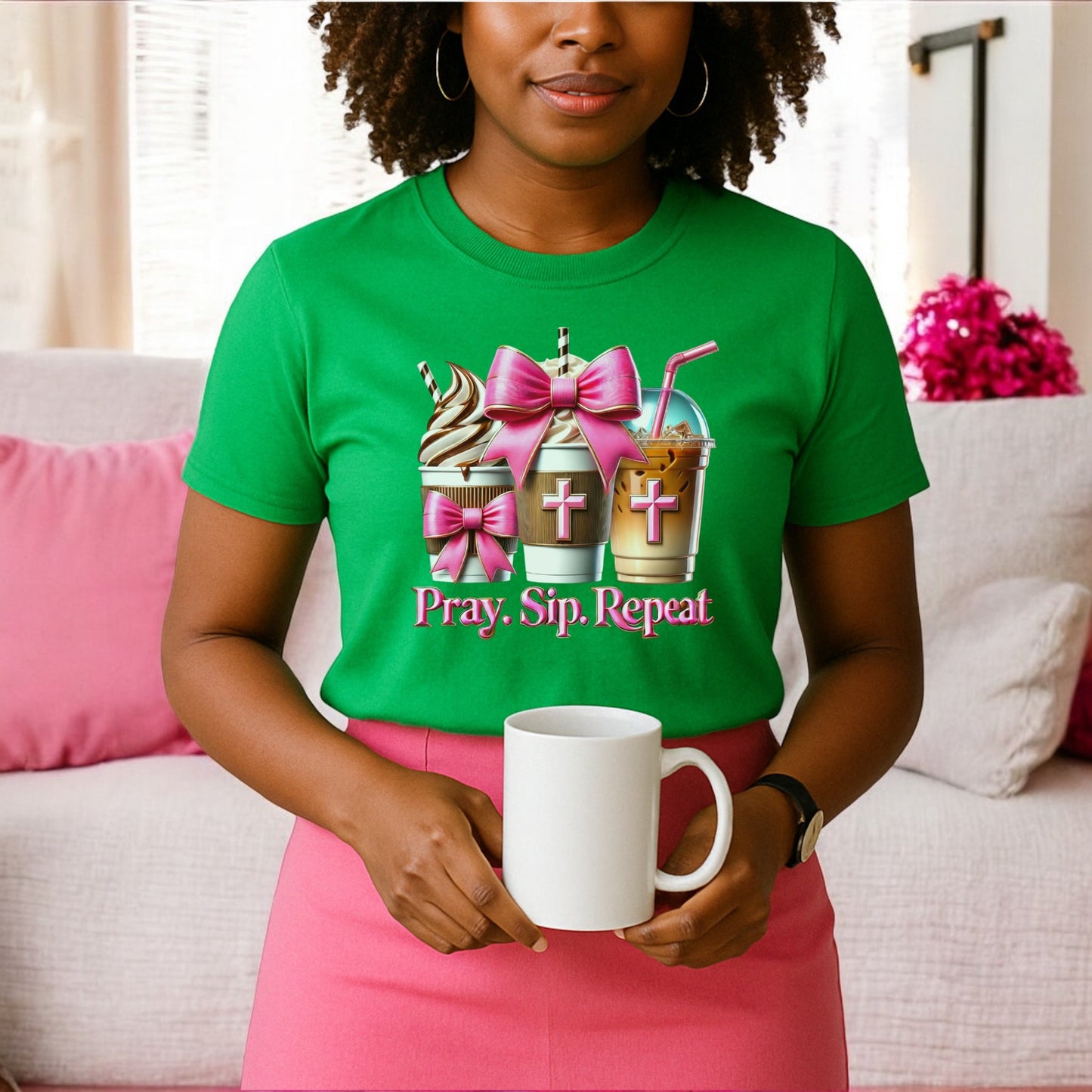 Pray. Sip. Repeat. Tshirts