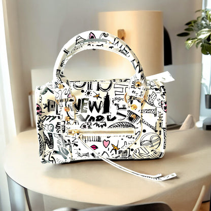 Urban Graffiti Chick Purse (White)