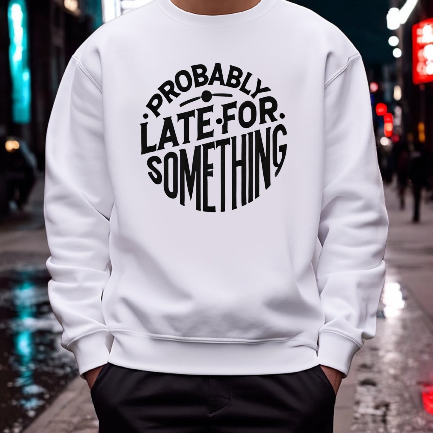 Fashionably Late sweatshirt