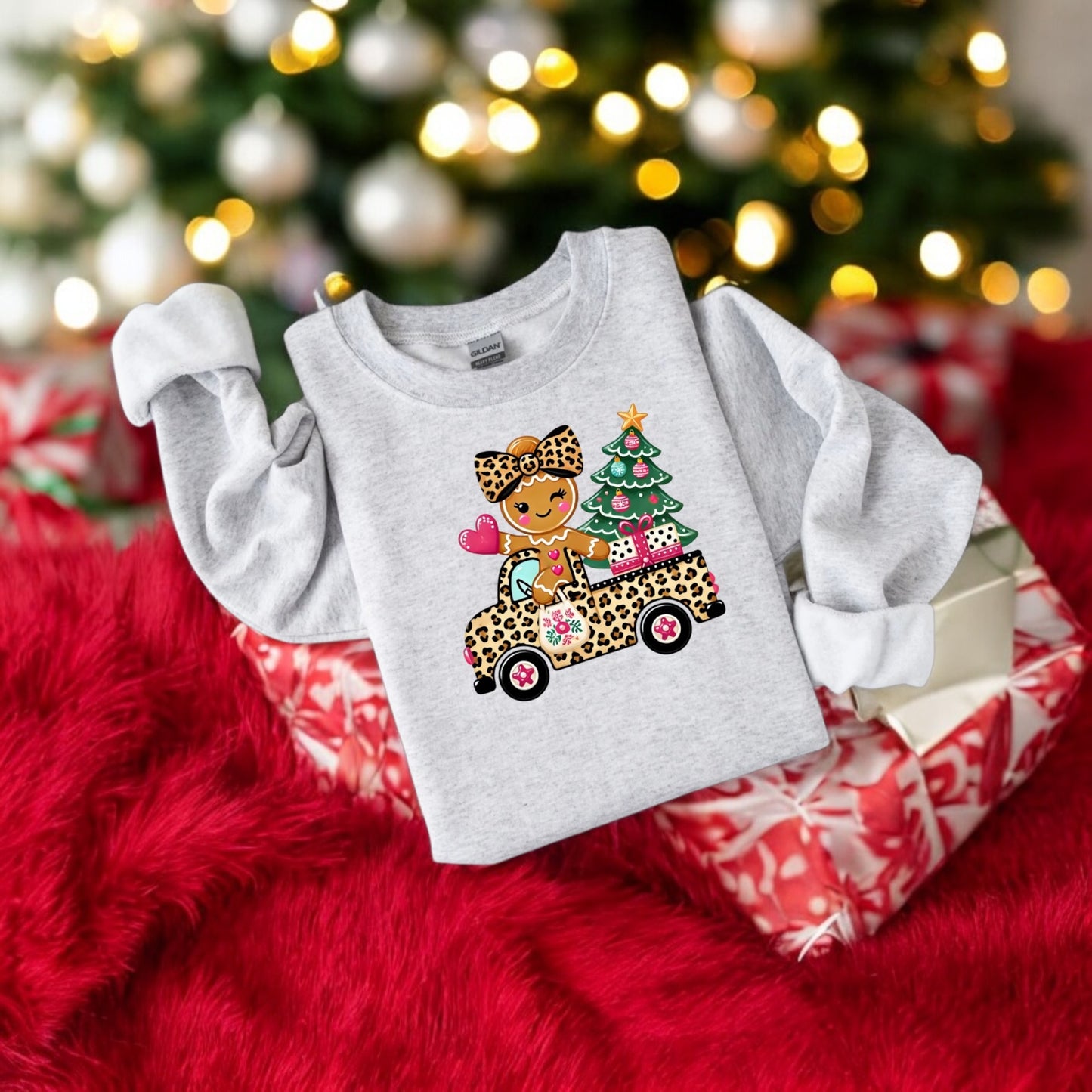 Leopard Lane Christmas Little Girl Sweatshirt