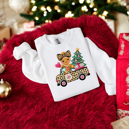 Leopard Lane Christmas Little Girl Sweatshirt