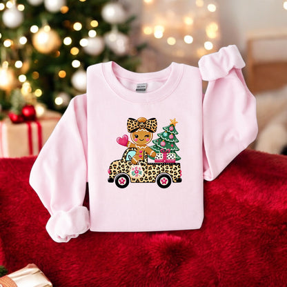 Leopard Lane Christmas Little Girl Sweatshirt