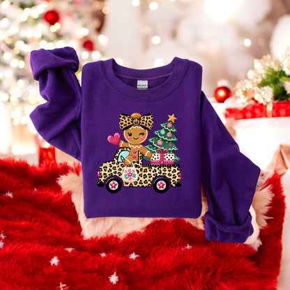 Leopard Lane Christmas Little Girl Sweatshirt