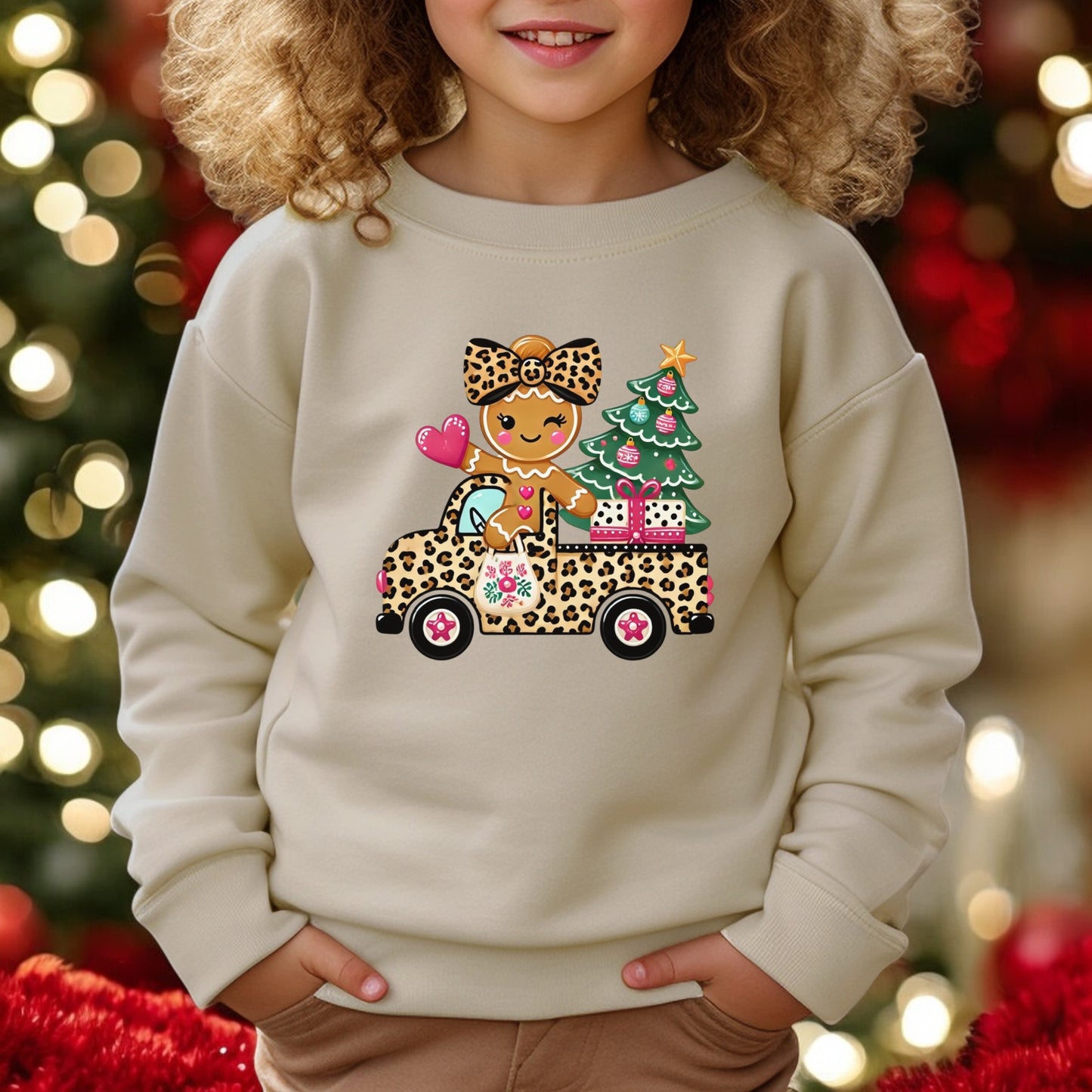 Leopard Lane Christmas Little Girl Sweatshirt