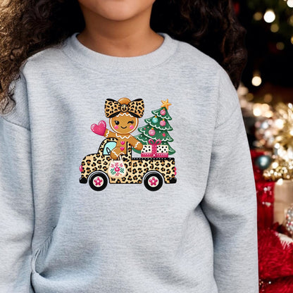 Leopard Lane Christmas Little Girl Sweatshirt