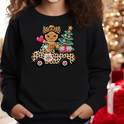 Leopard Lane Christmas Little Girl Sweatshirt